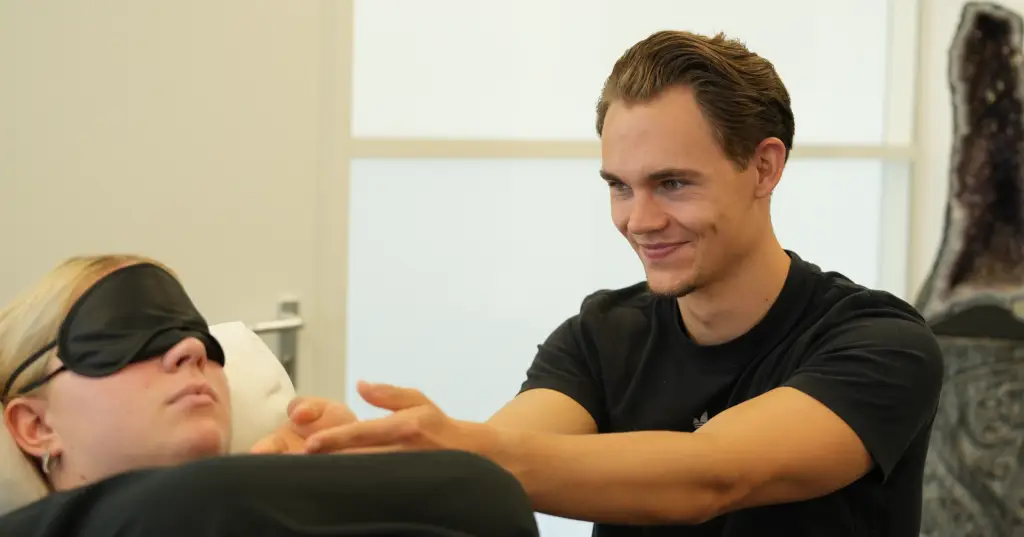 Youri tijdens 2de pilot biofotonen onderzoek